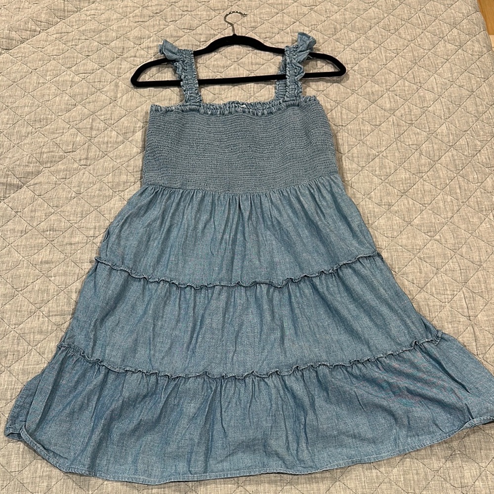J. Crew Blue Sleeveless Smocked Sundress